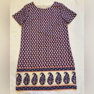 J. Crew Paisley Sheath Dress Lined Short Sleeve 4